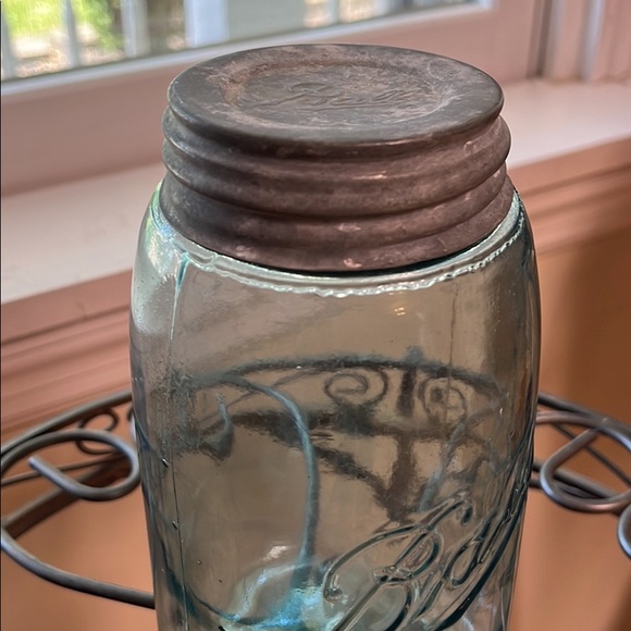 Vintage Cornflower Blue Mason jar/ 3 L dropped A - Picture 2 of 3